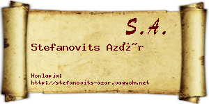 Stefanovits Azár névjegykártya